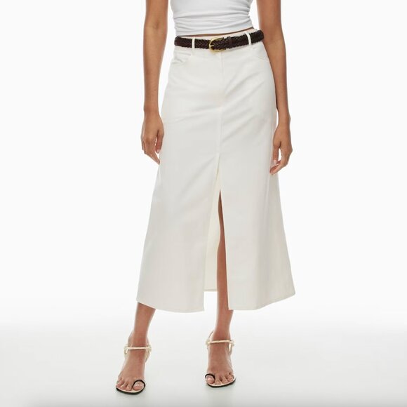 Aritzia Wilfred Charmer Chino Skirt High Waisted Straight Black Size 8 - Picture 2 of 7